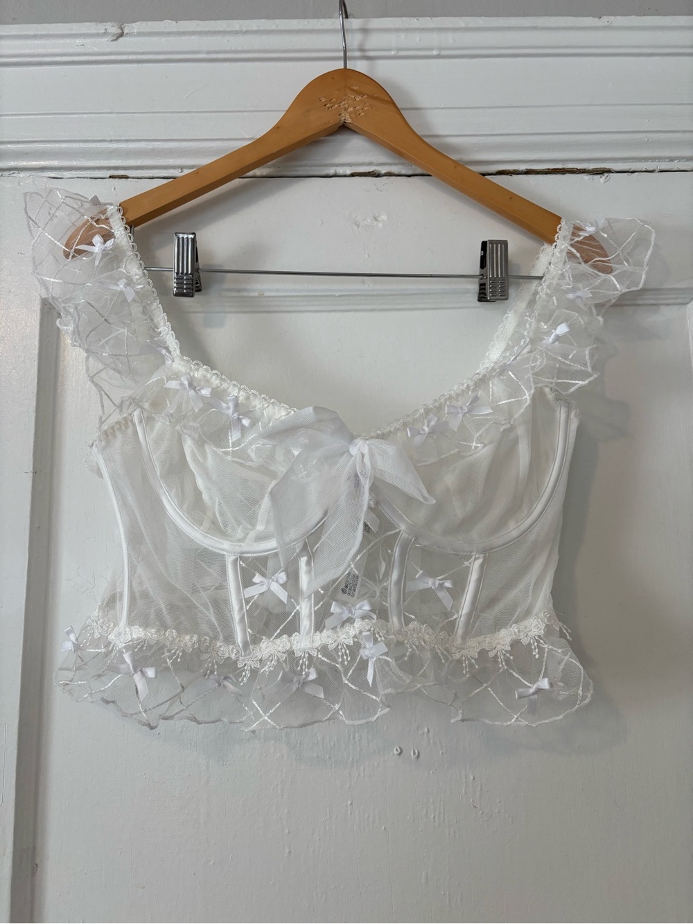 For Love and Lemons Fiorella White Bustier Size L - Picture 4 of 6